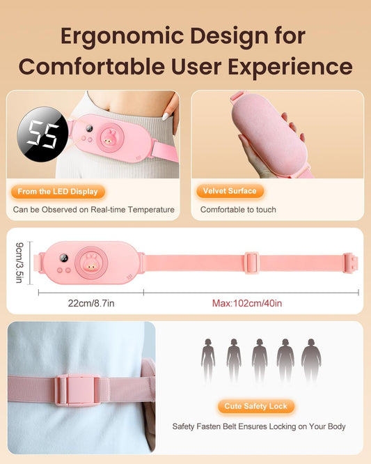 Electric Heating Pad with Massager, USB Heating Pad for Cramps Back Pain Relief.